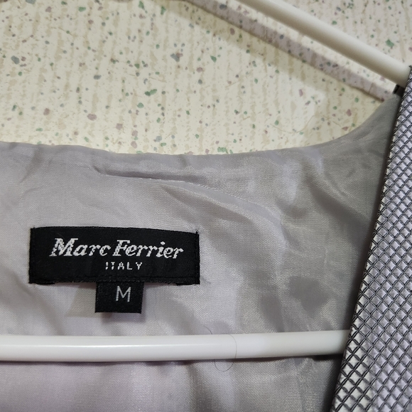 Marc Ferrier Italy Dress Vest Men's Medium Grey Silver Plaid Prom Party Vest - Picture 3 of 11